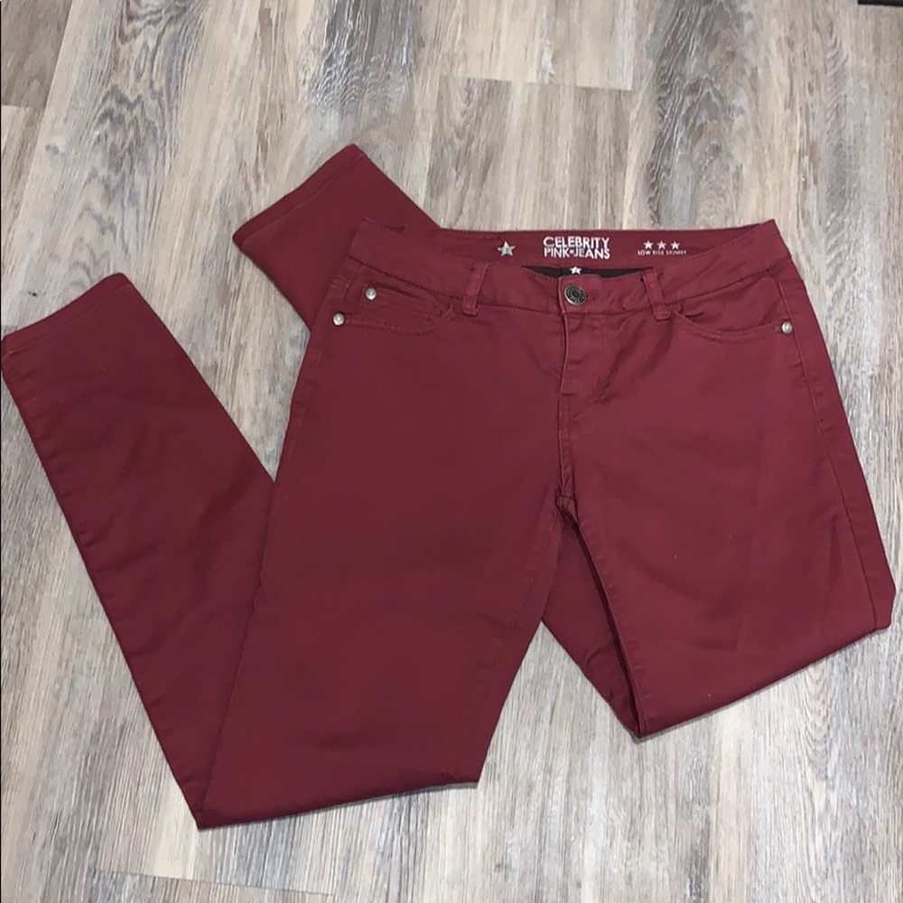 Burgundy Low rise Jeans